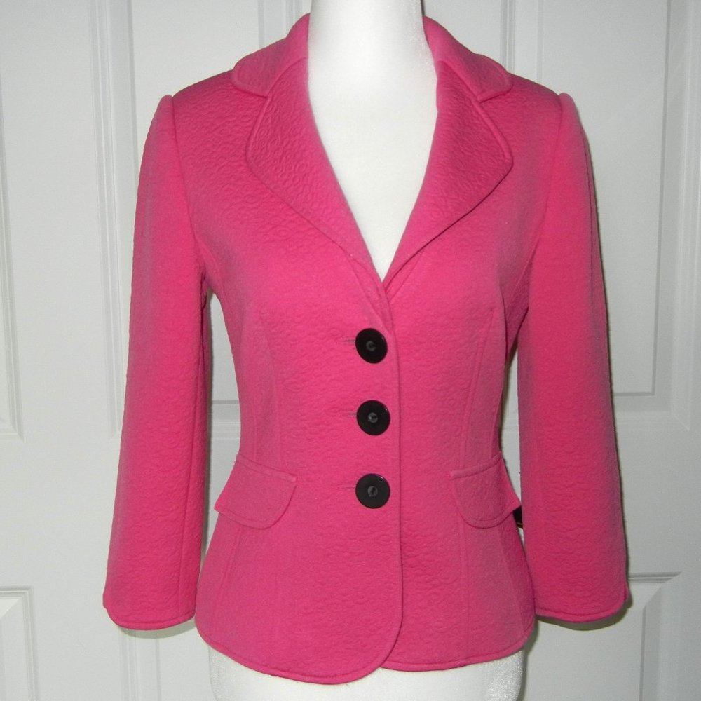 Kay Unger New York, Pink, Size 2P, Three-button, 3/4 length sleeve, Jacket